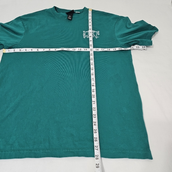 Keith Haring x H&M Teal Green Logo T-shirt Men's Medium Relaxed Fit - Picture 6 of 6